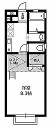 ジュネス 1Kの間取図画像