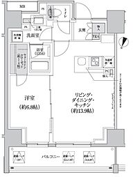パークハビオ渋谷本町レジデンス 9階1LDKの間取り