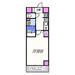 フォレストインサイド鳳 1Kの間取図画像