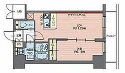 プレジオ西新井 2階1LDKの間取り