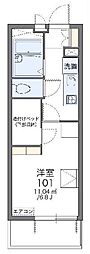 レオパレスグリーンガーデン4 1Kの間取図画像