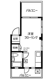 第2正和ハイツ ワンルームの間取図画像