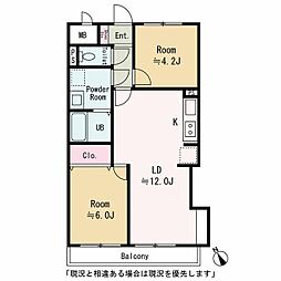 ライオンズマンション上北沢第二 2階2LDKの間取り