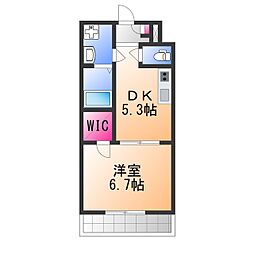 Feliz高石千代田 2階1DKの間取り
