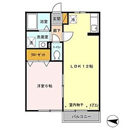 エミネンス 2階1LDKの間取り