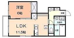 グランルーチェ 1階1LDKの間取り