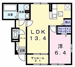 錦町1丁目アパート(028795001) 1LDKの間取図画像