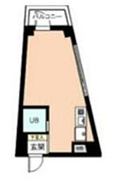 八王子南口センタービル 2階ワンルームの間取り