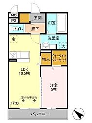 イルソーレ吉川美南 ジャッロ 2階1LDKの間取り