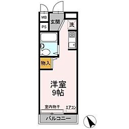 サザンクロスハイム ワンルームの間取図画像