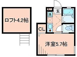 バーミープレイス阿佐ヶ谷II 1階1Kの間取り