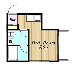 セントラルハウス青葉 3階ワンルームの間取り