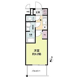 エスリードRESIDENCE大阪福島CITYWEST 1Kの間取図画像