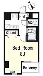 ウエストサイド 1階1Kの間取り