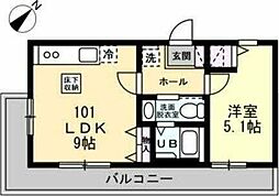 Ballond`Or中山 1LDKの間取図画像