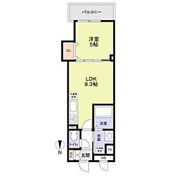 フォレストクリエオーレ大庭町 1LDKの間取図画像