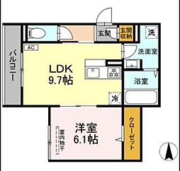 ボヌール(寿町2)0 1LDKの間取図画像