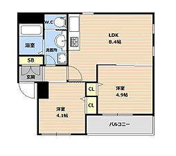 PLEASTFOMA平尾 2LDKの間取図画像