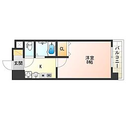 JR大阪環状線 大阪駅 徒歩17分の賃貸マンション 7階1Kの間取り