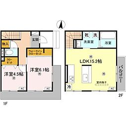 D-Luce納定 2階2LDKの間取り