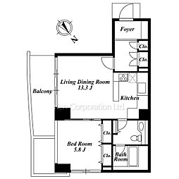 パラシオ青山 1LDKの間取図画像