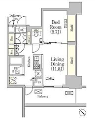 メゾンカルム日本橋馬喰町 1LDKの間取図画像