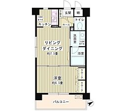 ルミエール祐天寺 1DKの間取図画像