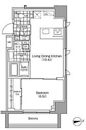 パークハビオ秋葉原エスト 10階1LDKの間取り