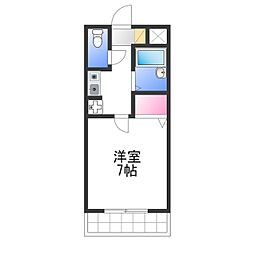 サザンベル岸和田 1Kの間取図画像