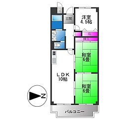 アバハイム西村 3LDKの間取図画像