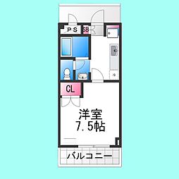 エスポワール金岡 2階1Kの間取り