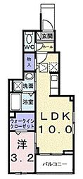ヒカルサ大宮南中丸ノ-スII 1LDKの間取図画像