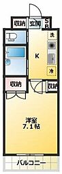 アーツ芝浦 1Kの間取図画像