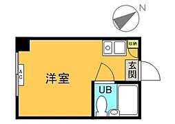 ゴトウビル ワンルームの間取図画像
