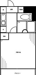 フローラ若宮 1Kの間取図画像