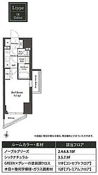 ワーブ東京木場 5階1Kの間取り