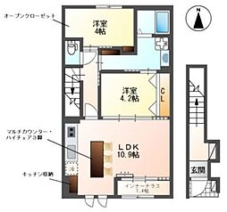 サングリーン 2階2LDKの間取り