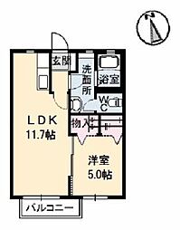 シャーメゾンヴィヴァーチェ 1LDKの間取図画像