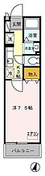 プレシアンス 1Kの間取図画像