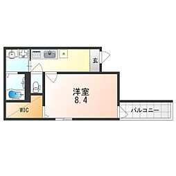 南海線 石津川駅 徒歩9分の賃貸アパート 3階1Kの間取り