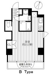 Yビル足立江北ティアラ 2階ワンルームの間取り