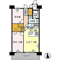 ロイヤルパークス西新井 2LDKの間取図画像