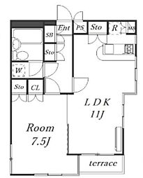 ローズガーデン1番館 1LDKの間取図画像