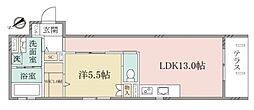 ヘーベルvillage東中野 1LDKの間取図画像