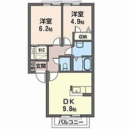 シャーメゾンいずみ 2DKの間取図画像