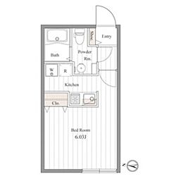 ZESTY豪徳寺 3階ワンルームの間取り