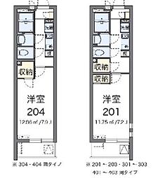 CLEINO港北2 1Kの間取図画像