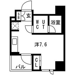 スパシエ新高円寺 ワンルームの間取図画像