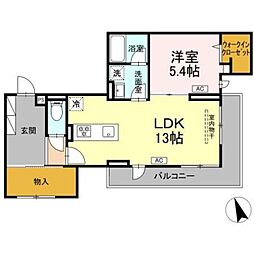メゾンレクラ 1LDKの間取図画像