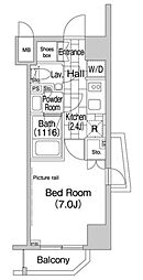 エルスタンザ平河町 7階1Kの間取り
